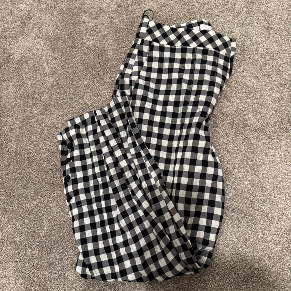 Women’s top shop black and white gingham skinny cropped trouser